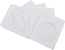 200 Pack Premium White Paper CD DVD Sleeves Envelope with Window Cut Out and