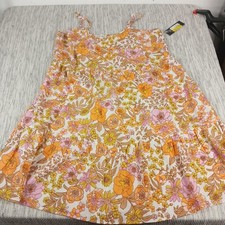 Derek Heart Mini Dress Women’s XL Floral Fall Sleeveless Lightweight Baby Doll