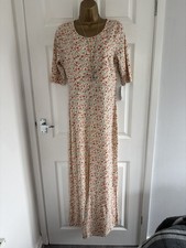 BNWT Patrons Of Peace Floral Maxi Dress Size L 14 Open Back Split Skirt