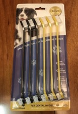 Pet Republique Dog Toothbrush Set of Dual Headed Dental Hygiene Brushes for 6