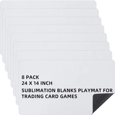 Yexiya 8 Pieces Card Game Mats 14 x 24 Inch Sublimation Blanks Playmat for Tr...