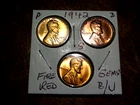 Lustrous RED Cartwheel Gem+ Brilliant Unc. 1942PDSLincoln Penny Year Set L1