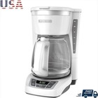 12-Cup Digital Coffee Maker Programmable Washable Basket Filter Auto Brew White