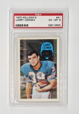 PSA GRADED 6 EX-MINT 1970 Kellogg’s Larry Csonka #41 HOF Miami Dolphins FOOTBALL