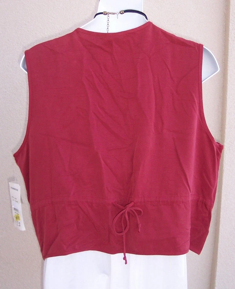 Stonebridge Western NUEVO Chaleco Tencel Imitación Gamuza Top Talla Grande 2x REGALO DE NAVIDAD Bronceado Foto 3 de 4