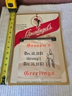 Vintage 1981 Leinenkugel's Beer Tear Away Hanging Bar Calendar Beer Sign 13"x9"