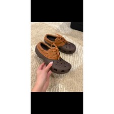 Crocs Beach Line Boat Shoes Mens 9 Brown Tan ...
