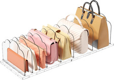 Purse Organizer for Closet, Adjustable Clear Handbag Shelf Dividers