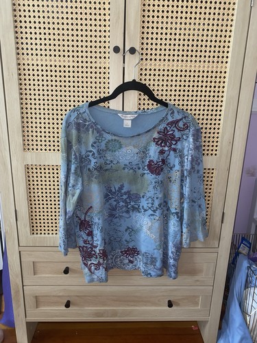 christopher & bank’s Women's Embellished 3/4 Sleeve Top Size Medium