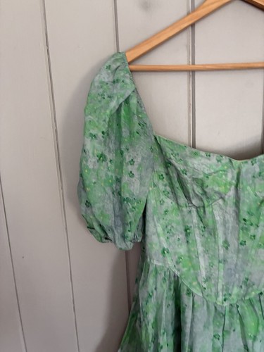 Bardot Kiah Mini Dress M Medium Corset Puff Sleeves Mini Floral Print - Picture 4 of 10