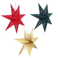  3pcs Paper Star Lanterns: Origami Advent Star for Christmas Holiday Window