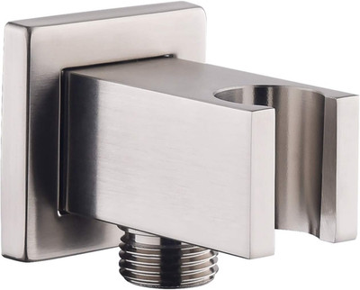 Wall Supply Elbow with Hand Shower Holder, Brass Square G1/2 Shower Hose Connect