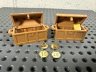LEGO Chrome Gold Coins (2) 20 30 40 Pirate & Treasure Chest Lot Classic VTG