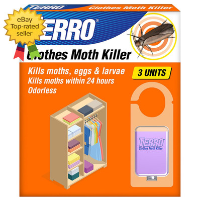 Clothes Moth Killer T2903 3 Pack Kills Moths Larvae Eggs Odor Free Formula