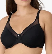 Bali Underwire Bra One Smooth U Ultra Light Illusion Convertible#3439 Black 34C