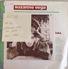 Suzanne Vega Luka / Straight Lines Vinyl Record 7" VG/VG VEGA1 1986