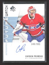 2020 Upper Deck SP Authentic Future Watch Cayden Primeau #244 348/999 Auto