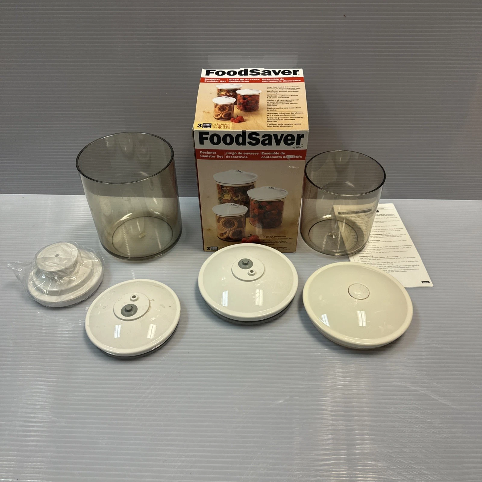 FoodSaver Designer Canister Set Vacuum Seal Container 50 & 80 Oz With Covers
Opens in a new window o