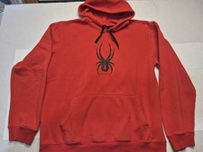 Spyder Men  s XL Hoodie Sweatshirt Red w/ Black Spider on Front Pullover Jacket
