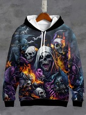 Honor Skulls Halloween Theme 3D All Over Print Hoodie - Adults Youth