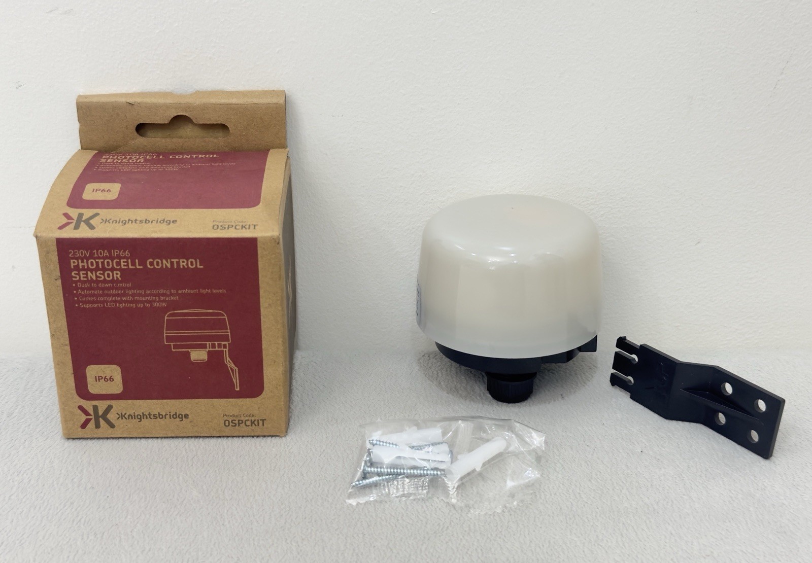 Knightsbridge OSPCKIT 230V 10A IP66 Photocell Control Dusk to Dawn Sensor
