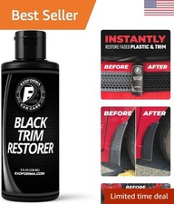 Black Trim Restorer - Lasts 6 , Waterproof Plastic Care  8oz