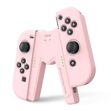 Switch Joy-Con Charging Grip with Nintendo Switch & OLED Model, V-Shaped Pink...