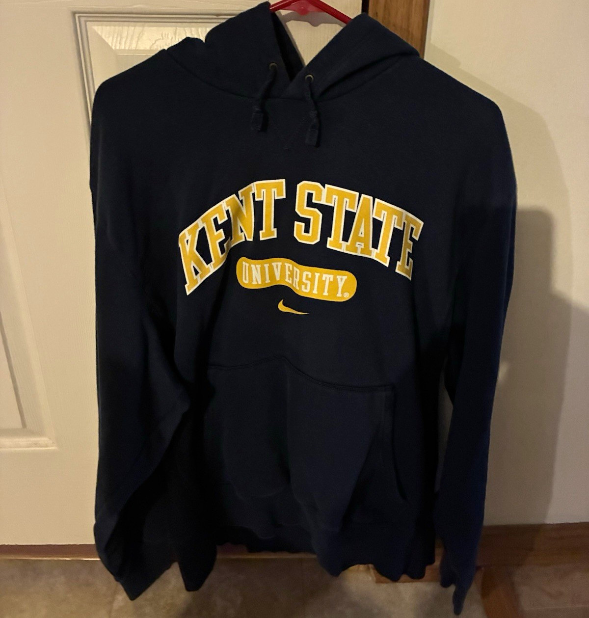 Nike Kent State University Hoodie Mens XL Navy Gold Pullover Swoosh College
