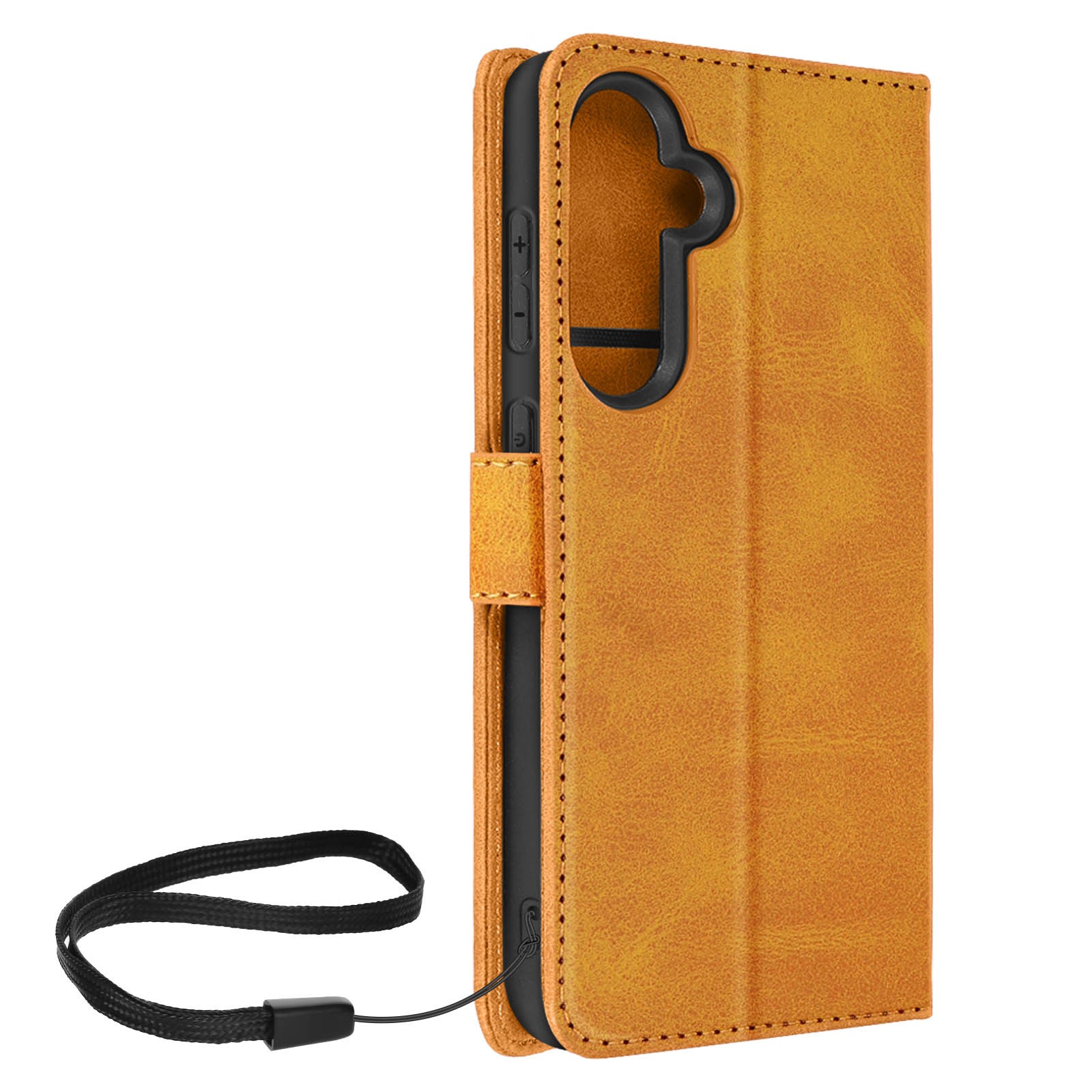 Étui portefeuille vintage pour Galaxy S23 FE marron en simili cuir