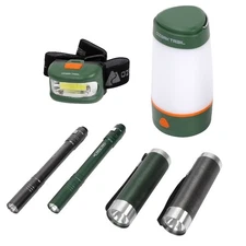 LED Combo Kit with Flashlight Headlamp Lantern and Penlight for Outdoor Camping