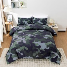 Meeting Story Camouflage Bedding Set, Colorful Pattern Comforter, 3 Piece