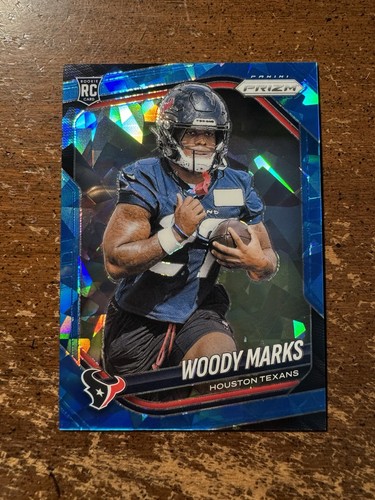 Woody Marks 2025 Panini Prizm  #395 Blue Ice /99 Rookie RC Houston Texans