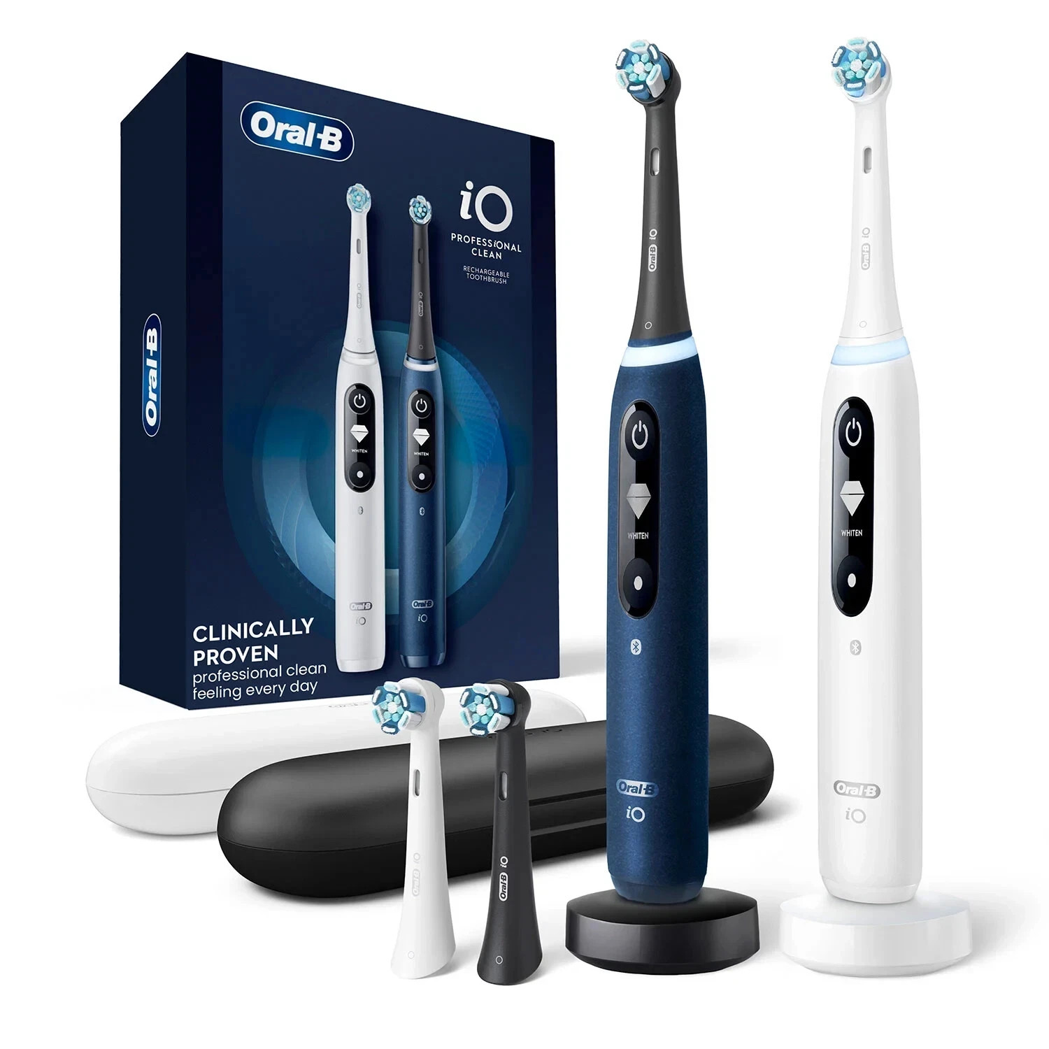 Oral-B iO Series 7 Professional Clean Electric Toothbrush Black Onyx & Rose 2pk