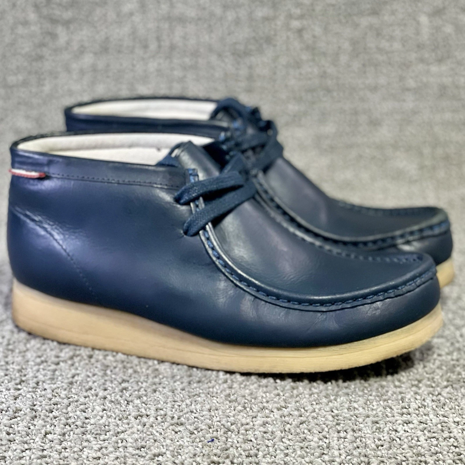 Mocassini Clarks Wallabees Chukka Boots blu navy pelle 15522 uomo taglia 7 5