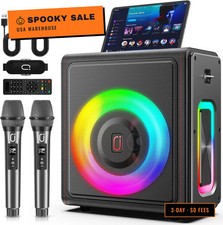Karaoke Machine for Adults with 2 Wireless Microphones, 200W PA System