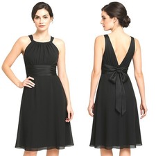 Davids Bridal Gown 4 Dress Black Ruched Halter Sleeveless Formal Elegant Chic