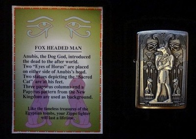 ZIPPO Lighter  Treasures From The Tomb,  Anubis  Egyptian Series  unused sealed