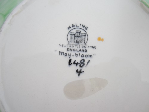 RARE ANTIQUE MALING POTTERY NEWCASTLE ON TYNE ENGLAND MAY-BLOOM SERVING DISH - Picture 11 of 13