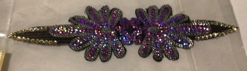 3 diademas cintas para el cabello lentejuelas flores lavanda púrpura AB brillante nuevo en paquete - Imagen 4 de 4