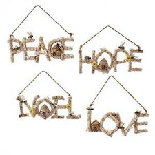 Set of 4 Bee Word Ornaments w