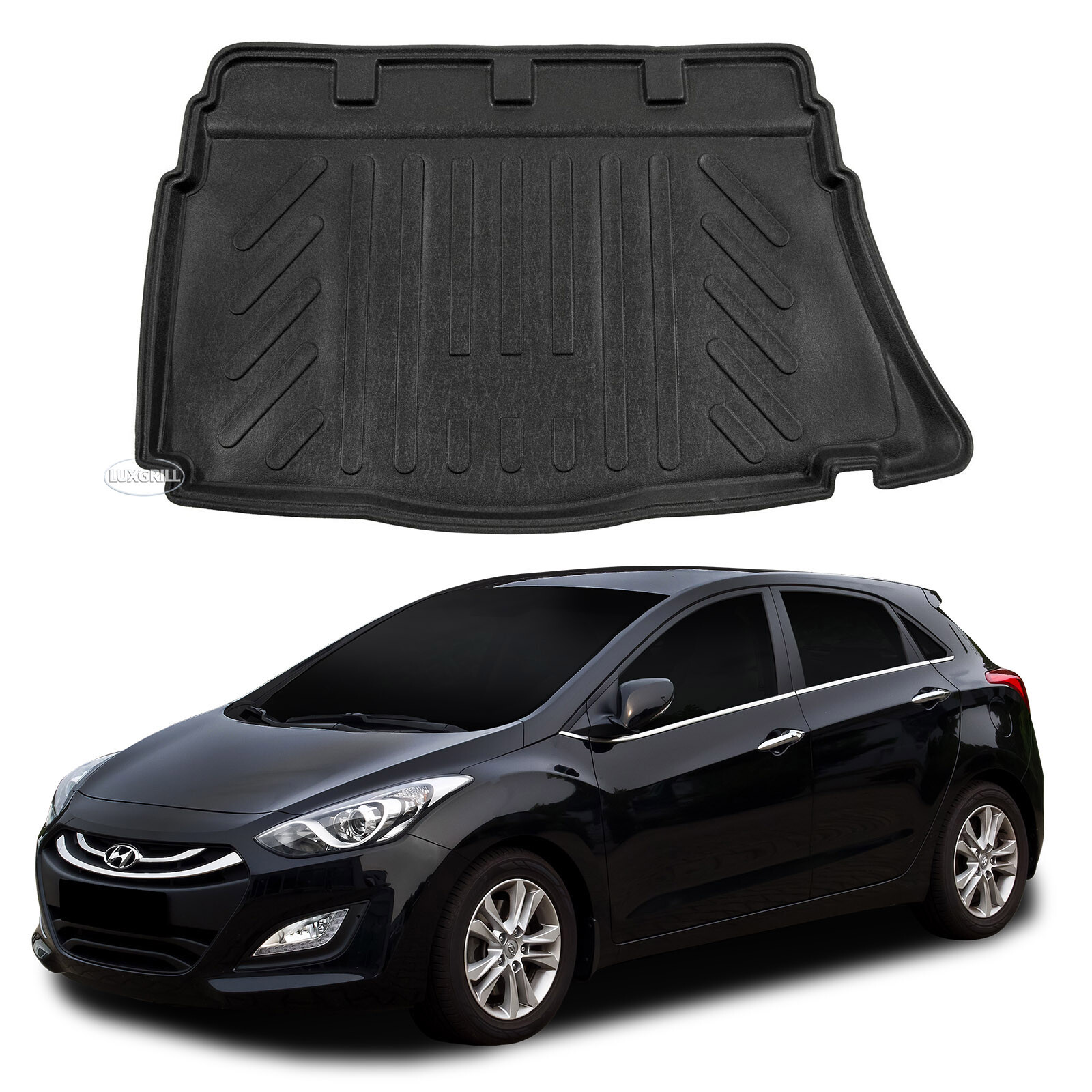 Tapis de coffre sur mesure pour Hyundai i30 2012-2017 Berlina en élastomère premium durable
