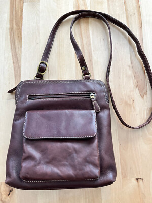 CHAOS Leather Collection BROWN LEATHER Crossbody Handbag - 8