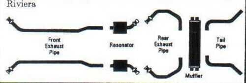 1963-1964 BUICK RIVIERA DUAL EXHAUST SYSTEM, ALUMINIZED W/ RESONATORS - Bild 1 von 1