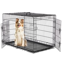 Dog Crate Cage Kennel Heavy Duty Metal Indoor Outdoor Kennel Pen Folding 9