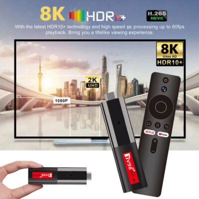 Mini TV Stick Android 14 2.4G 5G Dual WiFi Smart TV Box 2G+16G 8K Media Player