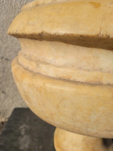 Vasque Sur Pied En Marbre Blanc, XIXème Siècle - Picture 16 of 18