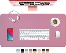 Dual Sided Leather Desk Pad (31.5 x 15.7'), Waterproof Office Desk Mat, PU Mouse