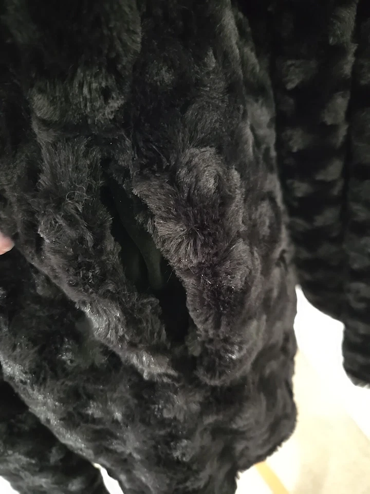 DENNIS BY DENNIS BASSO 15th Anniversary Collectors Ed Black Faux Fur Coat XS - Image 4 of 4