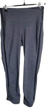 Lululemon Pants Women 4Hit It Crop Leggings Heathered Black Running Athleisure 