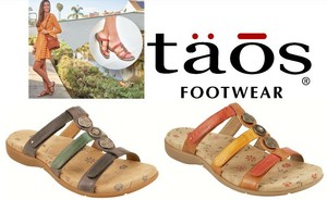 Taos Comfort slip on adjustable sandals leather Taos Shoes Prize 3 new colours | eBay
